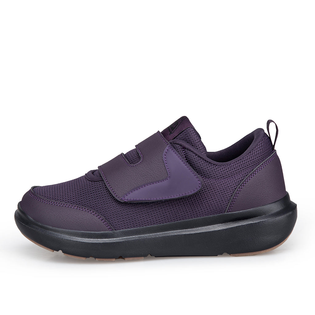 Purple Wide-Toe Easy-Strap Walking Shoes 132