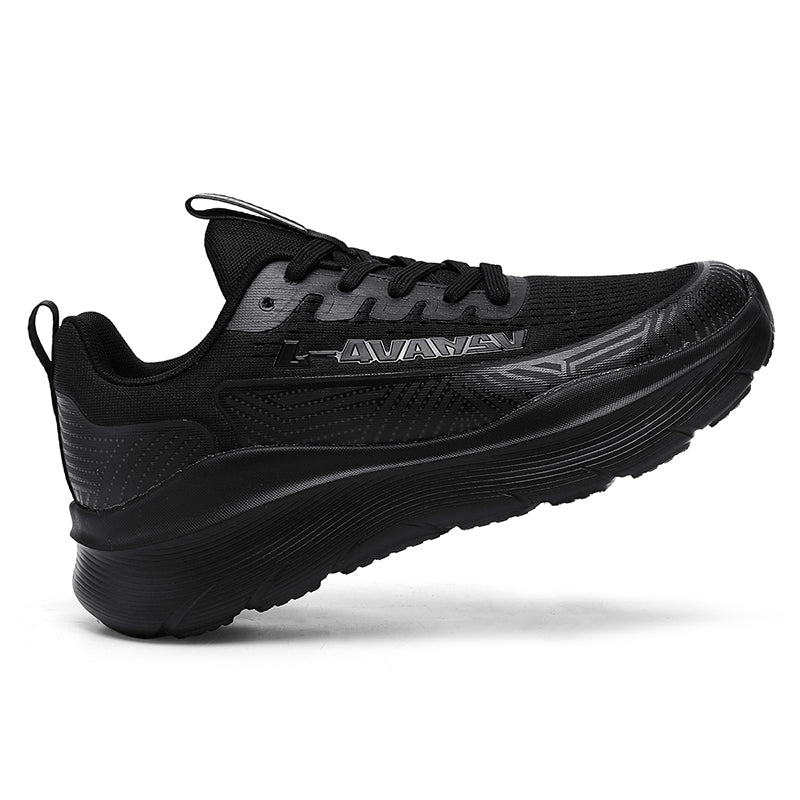 Black Textured Casual Sport Sneakers 7602