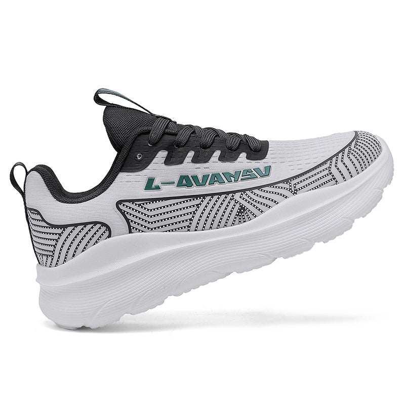 White Textured Casual Sport Sneakers 7602