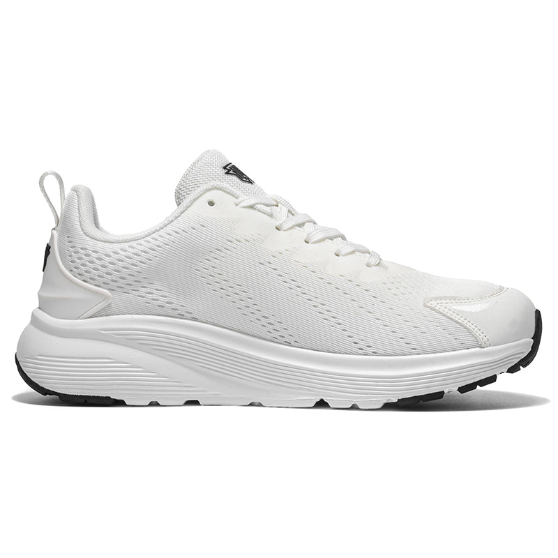 White Wide-Toe Mesh Sneakers A82
