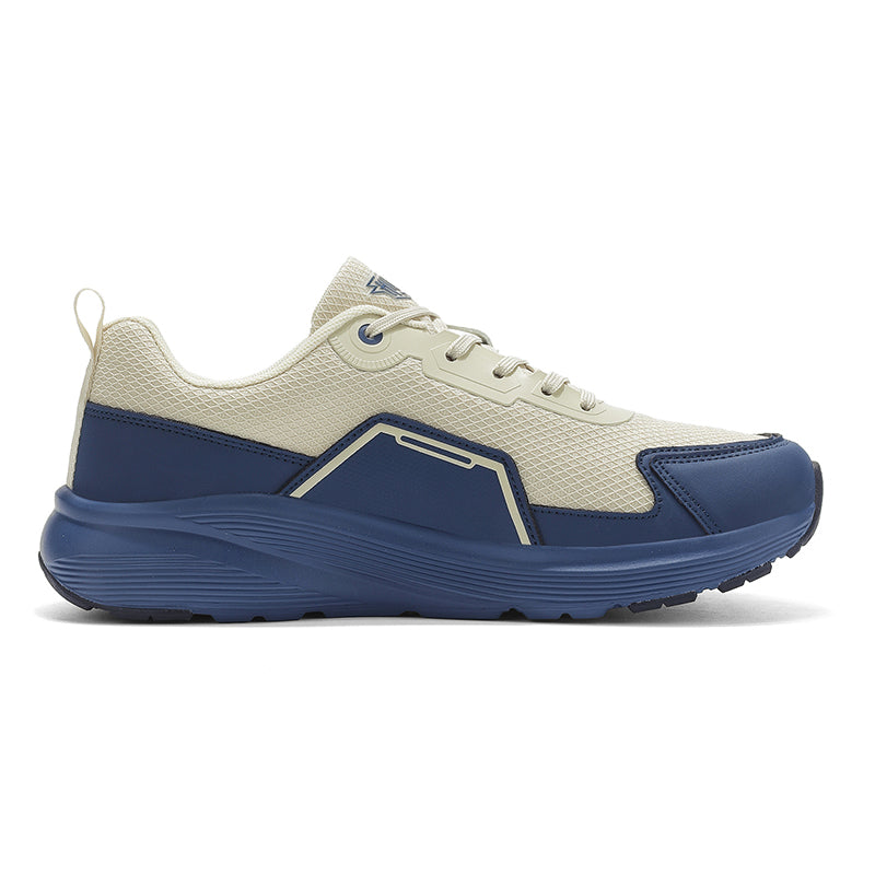 Beige & Navy Wide-Fit Chunky Sneakers A63