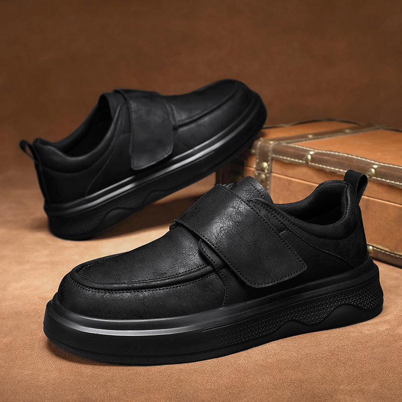 Black Retro Strap Platform Casual Shoes 168