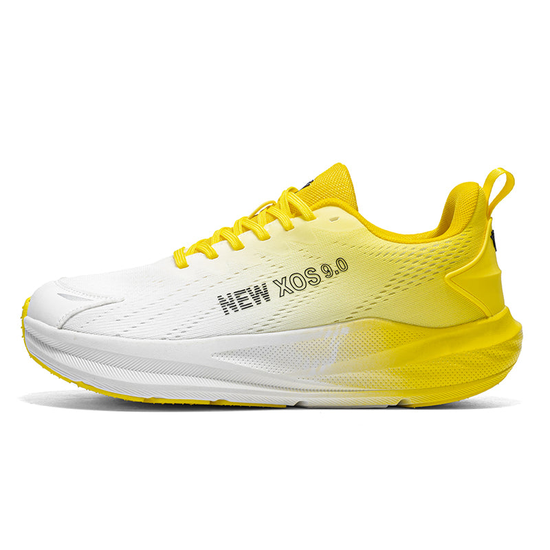 Yellow Gradient Wide-Toe Knit Sneakers A79