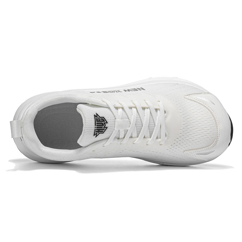 White Wide-Toe Mesh Sneakers A82