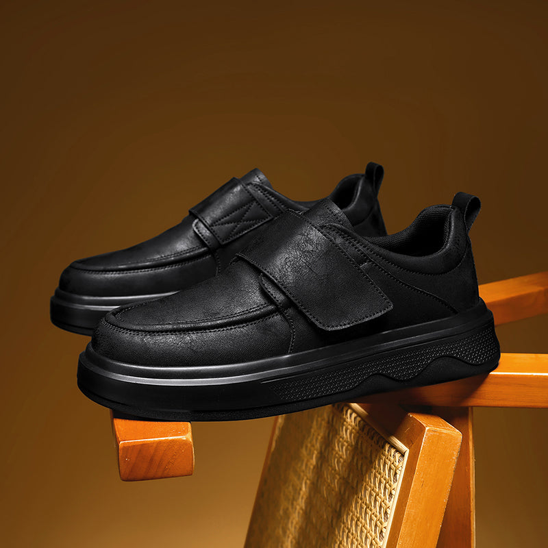 Black Retro Strap Platform Casual Shoes 168