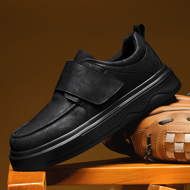 Black Retro Strap Platform Casual Shoes 168