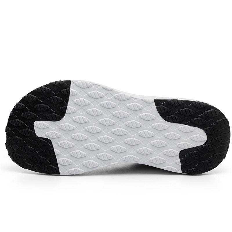 Grey Wide-Toe Seamless Knit Sneakers 6601