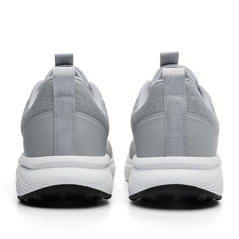 Grey Wide-Toe Seamless Knit Sneakers 6601