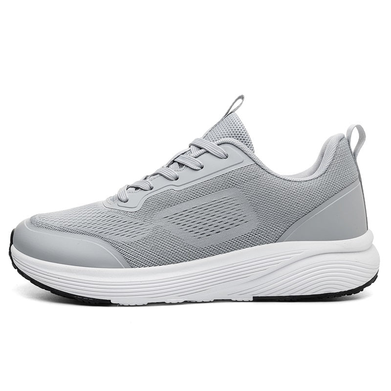 Grey Wide-Toe Seamless Knit Sneakers 6601
