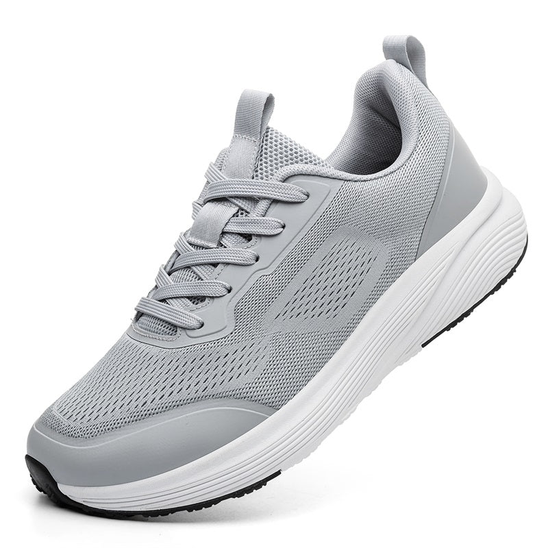 Grey Wide-Toe Seamless Knit Sneakers 6601