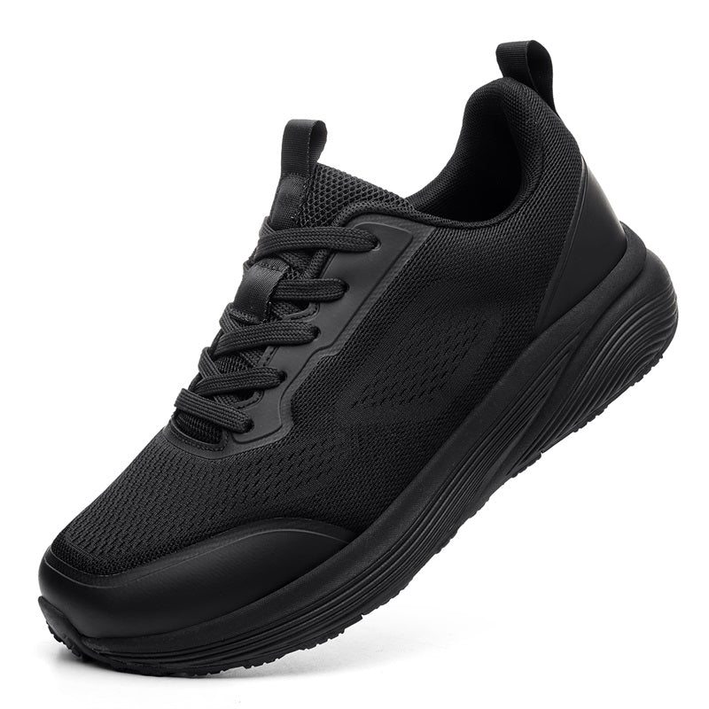 Black Wide-Toe Seamless Knit Sneakers 6601