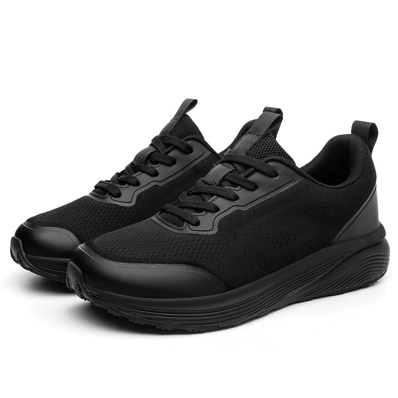 Black Wide-Toe Seamless Knit Sneakers 6601