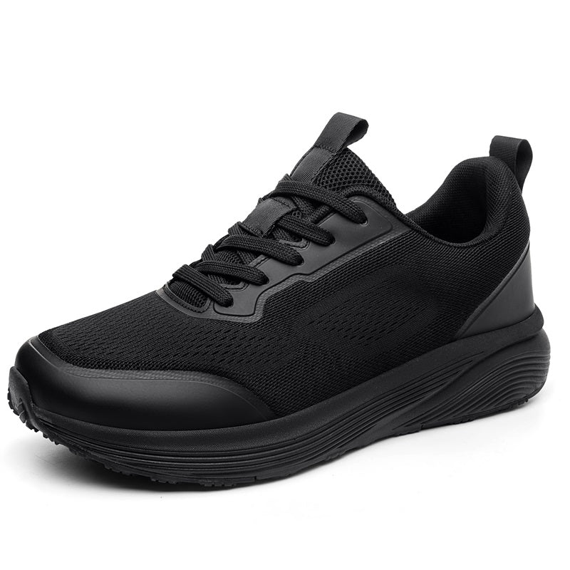 Black Wide-Toe Seamless Knit Sneakers 6601