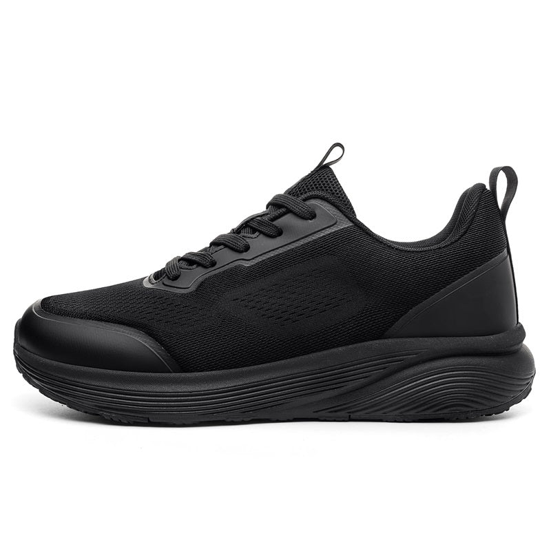 Black Wide-Toe Seamless Knit Sneakers 6601