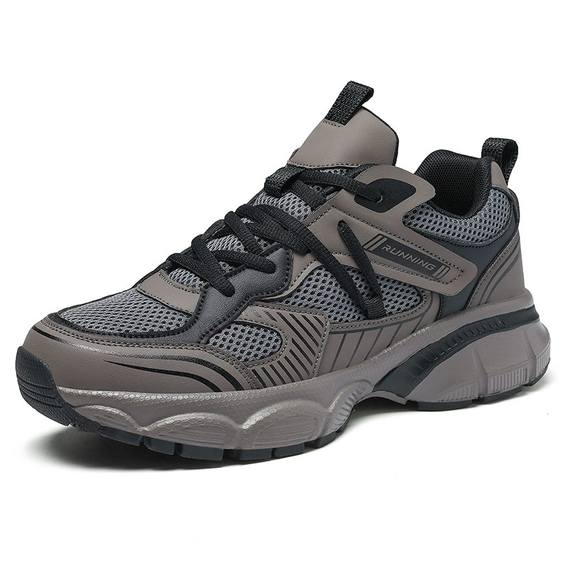 Grey Wide-Forefoot Mesh Chunky Sneakers 9826