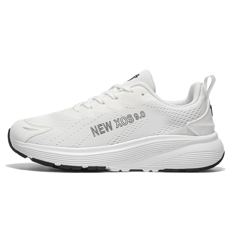 White Wide-Toe Mesh Sneakers A82