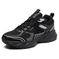 Black Wide-Forefoot Mesh Chunky Sneakers 9826