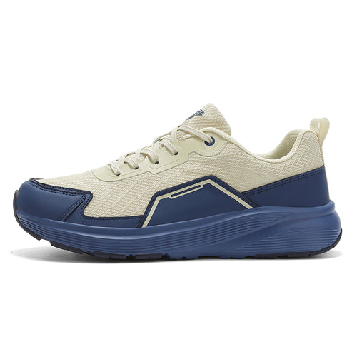 Beige & Navy Wide-Fit Chunky Sneakers A63