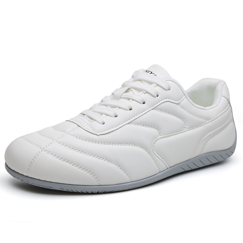 White Low-Profile Racing Sneakers L33
