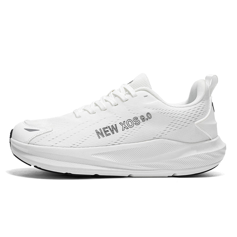 White Wide-Toe Knit Sneakers A78