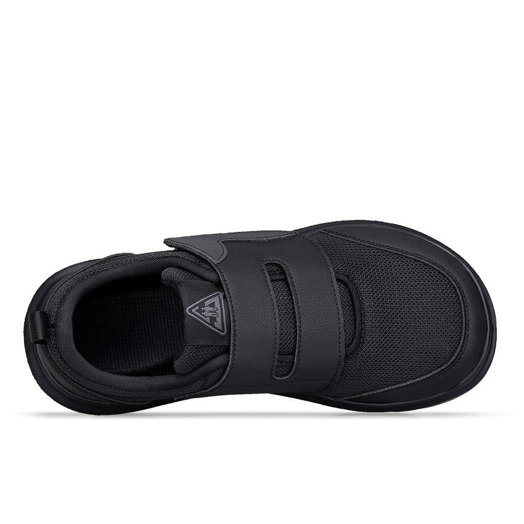 Black Wide-Toe Easy-Strap Walking Shoes 132