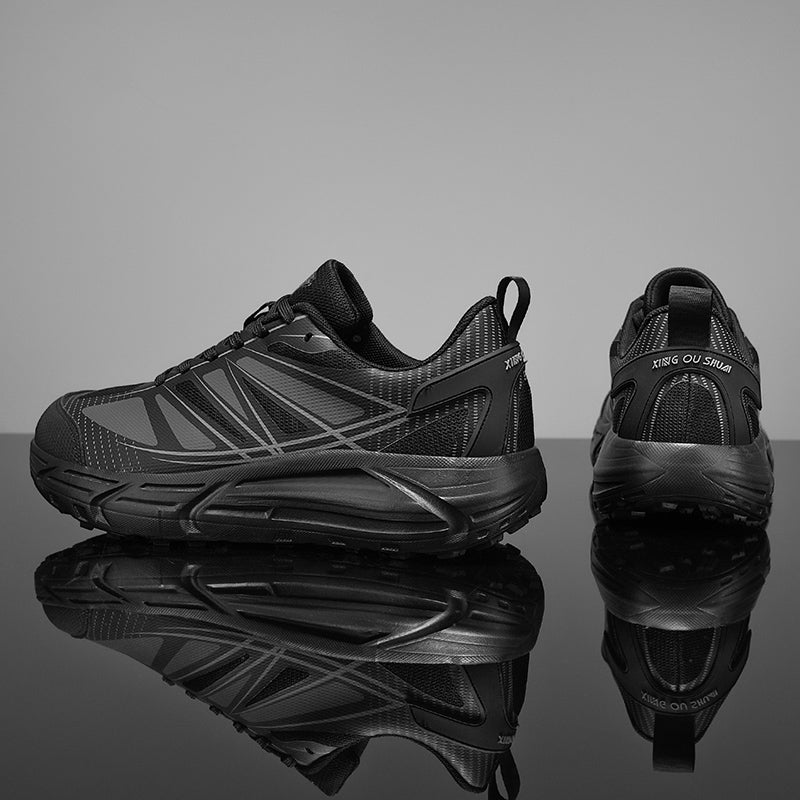 Black  Wide-Toe Running Sneakers A61