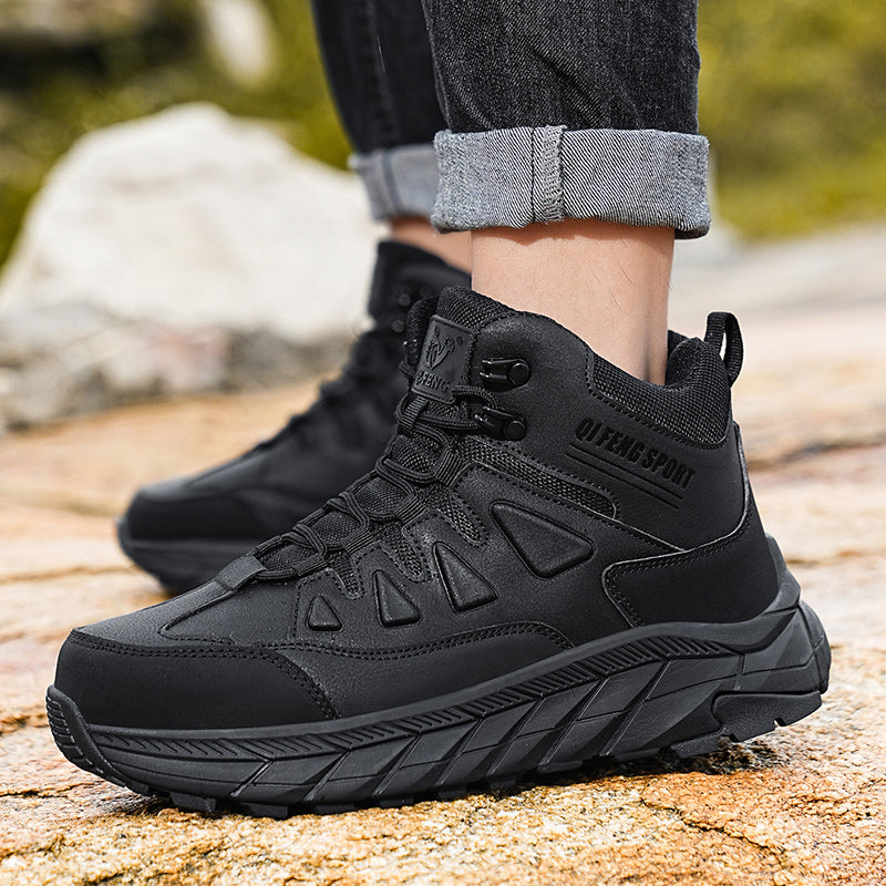 Black High-Top Outdoor Hiking Boots 852