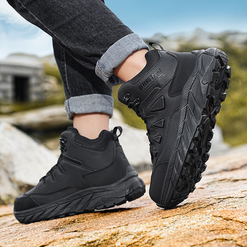 Black High-Top Outdoor Hiking Boots 852