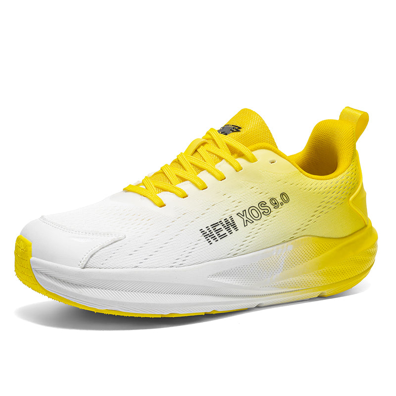 Yellow Gradient Wide-Toe Knit Sneakers A79