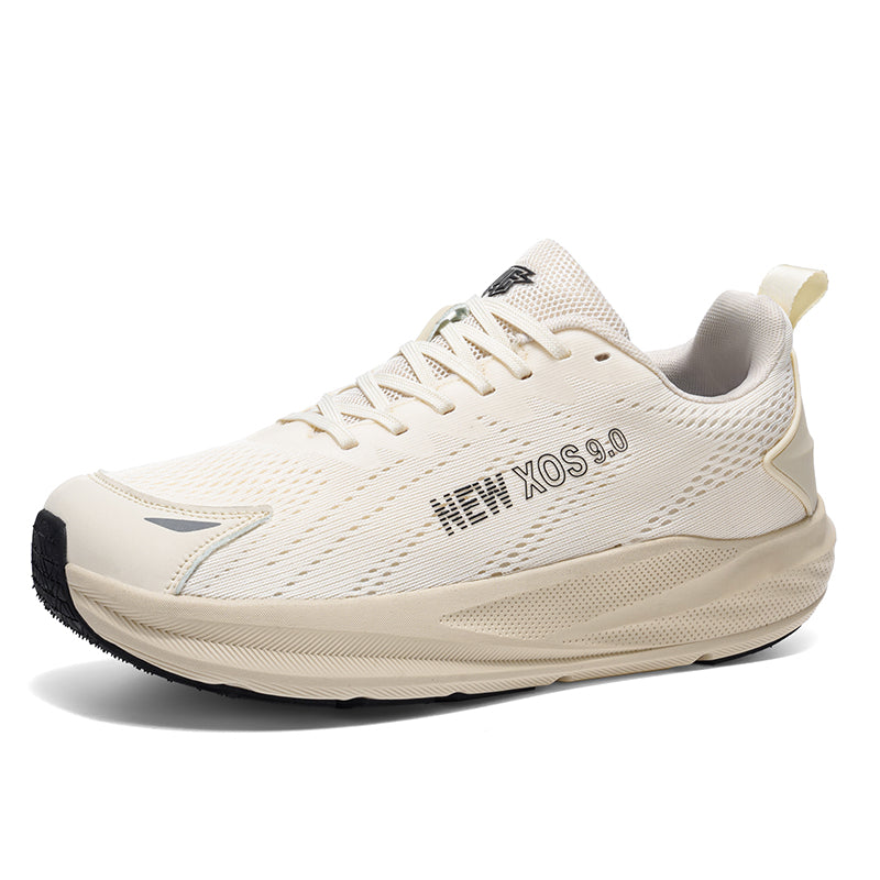 Beige Wide-Toe Knit Sneakers A78