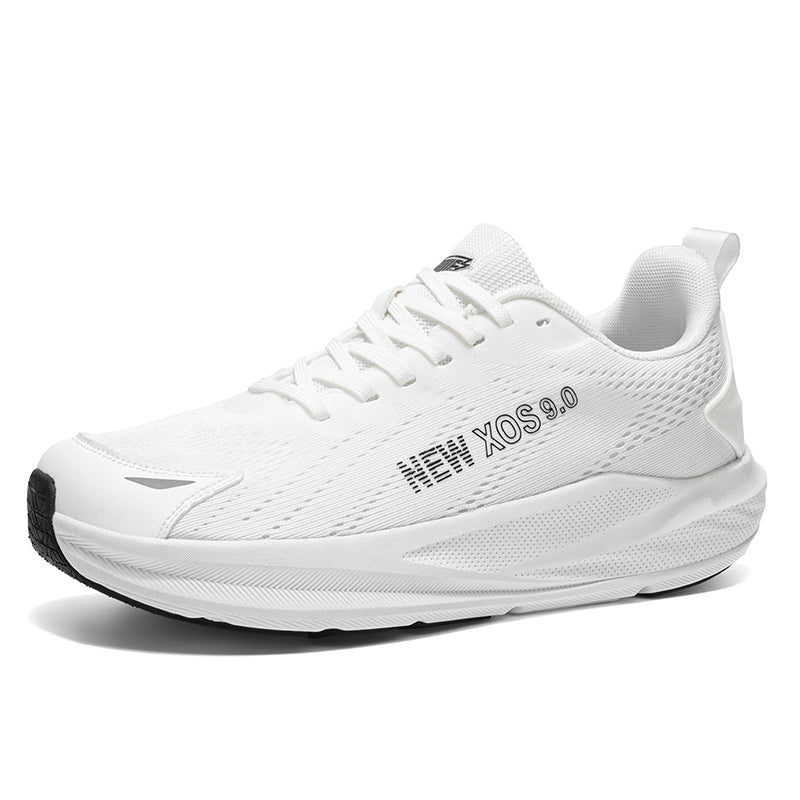 White Wide-Toe Knit Sneakers A78
