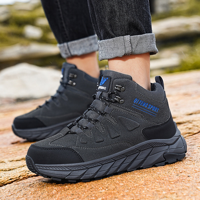 Grey High-Top Outdoor Hiking Boots 852