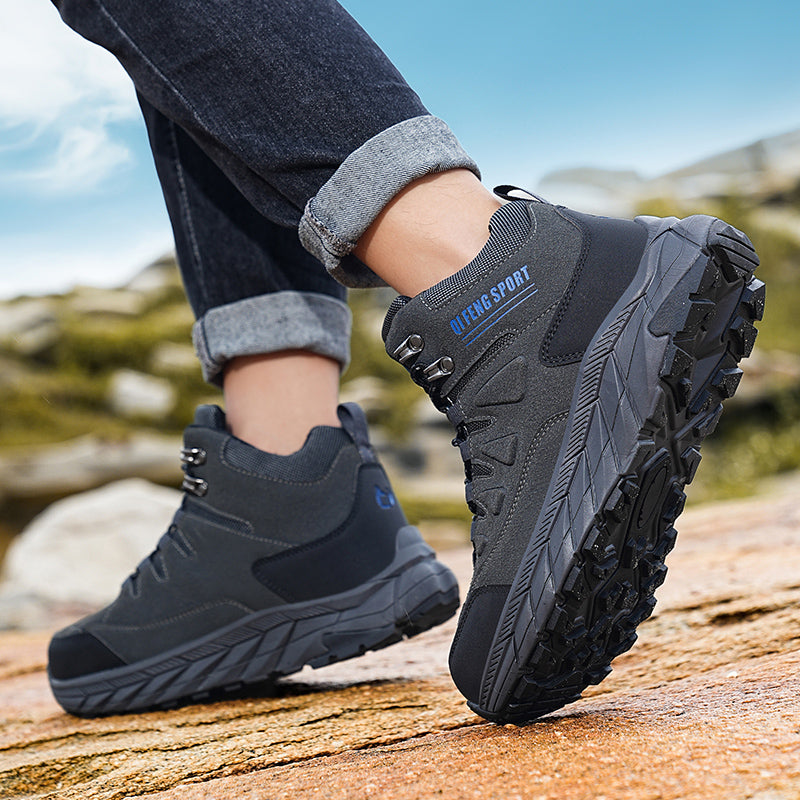 Grey High-Top Outdoor Hiking Boots 852