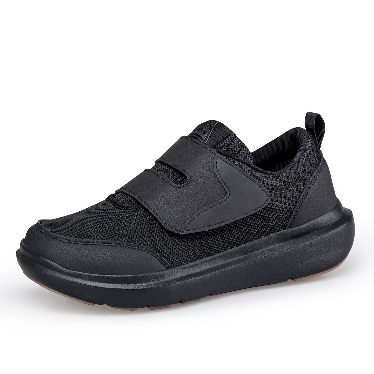Black Wide-Toe Easy-Strap Walking Shoes 132