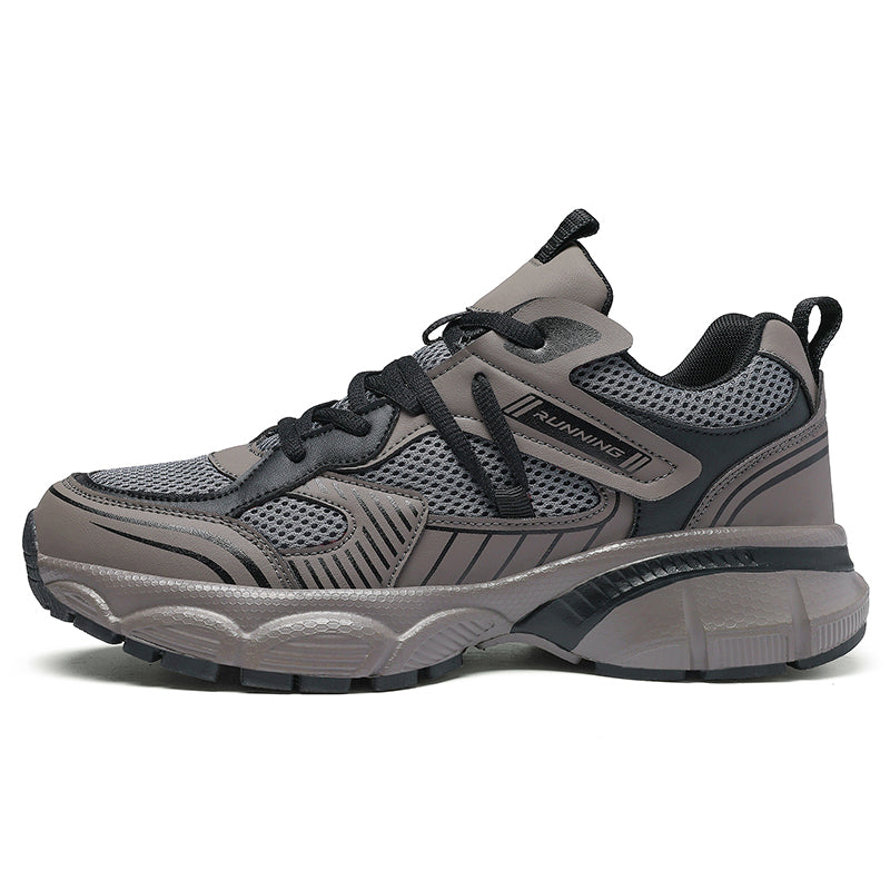 Grey Wide-Forefoot Mesh Chunky Sneakers 9826