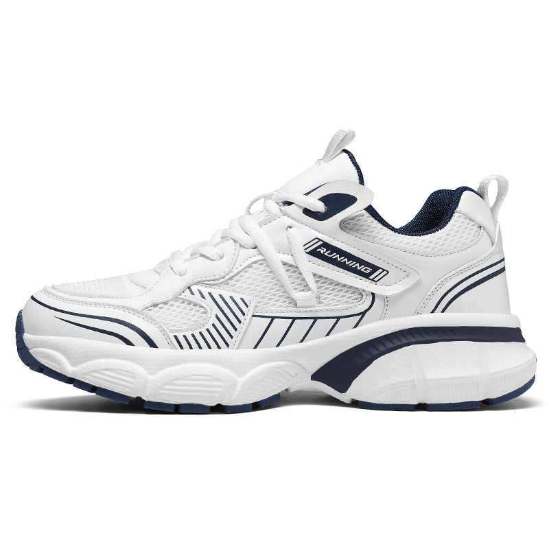 White Wide-Forefoot Mesh Chunky Sneakers 9826
