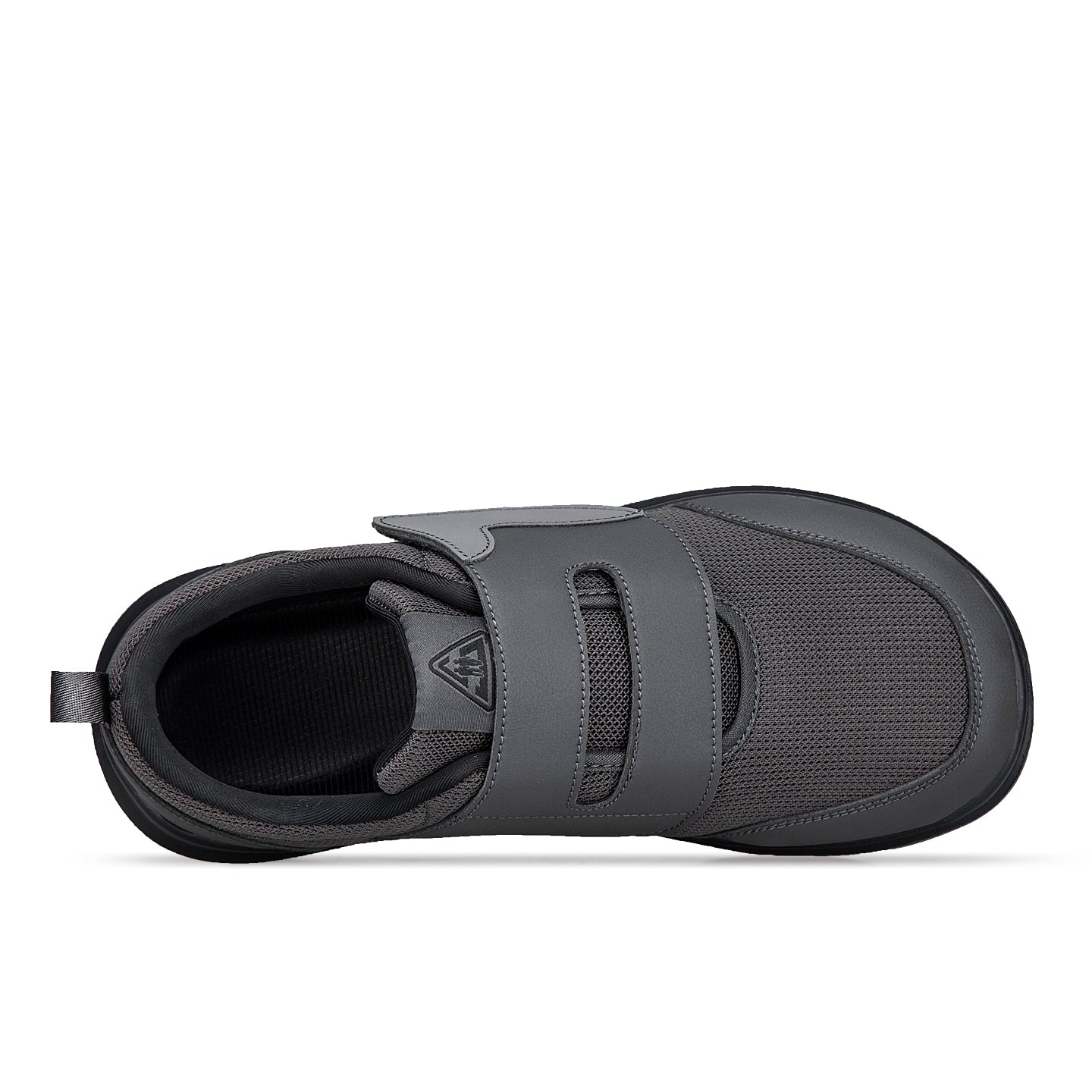 Grey Wide-Toe Easy-Strap Walking Shoes 132
