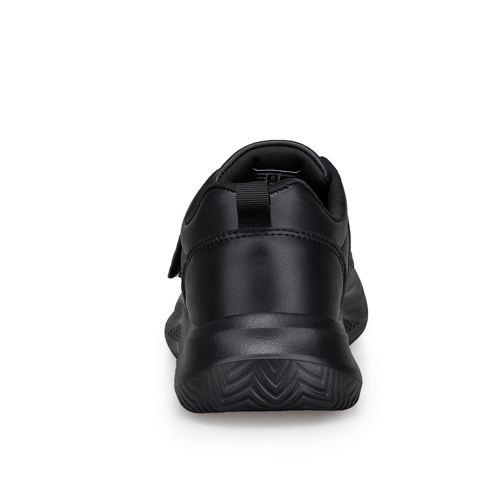 Black Easy-Strap Smooth-Upper Walking Shoes 3795