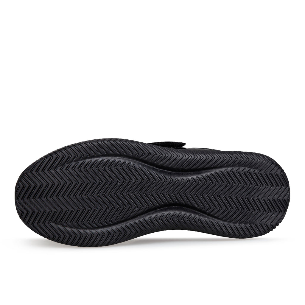 Black Easy-Strap Smooth-Upper Walking Shoes 3795