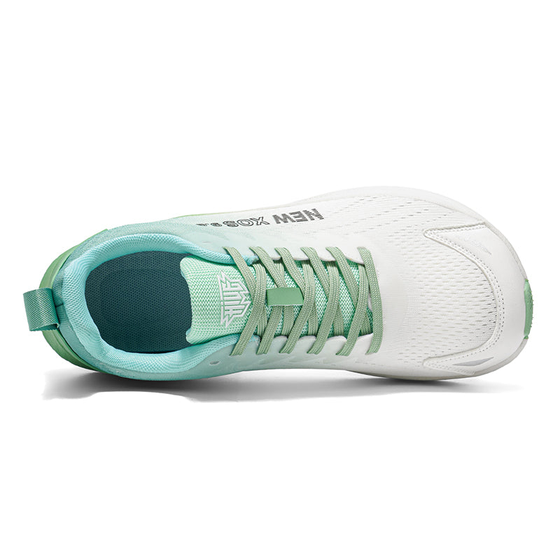 Green Gradient Wide-Toe Knit Sneakers A79
