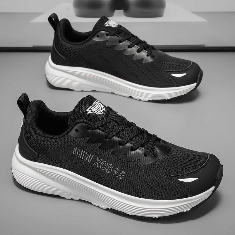 Black Wide-Toe Mesh Sneakers A82