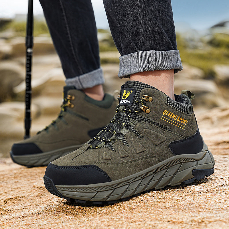 Green High-Top Outdoor Hiking Boots 852
