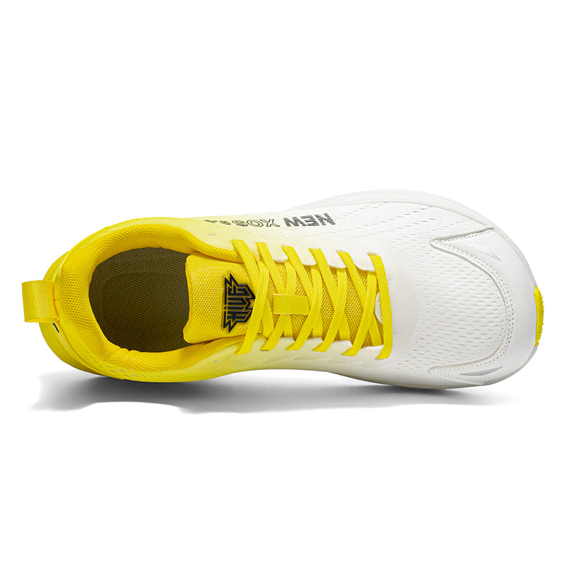Yellow Gradient Wide-Toe Knit Sneakers A79
