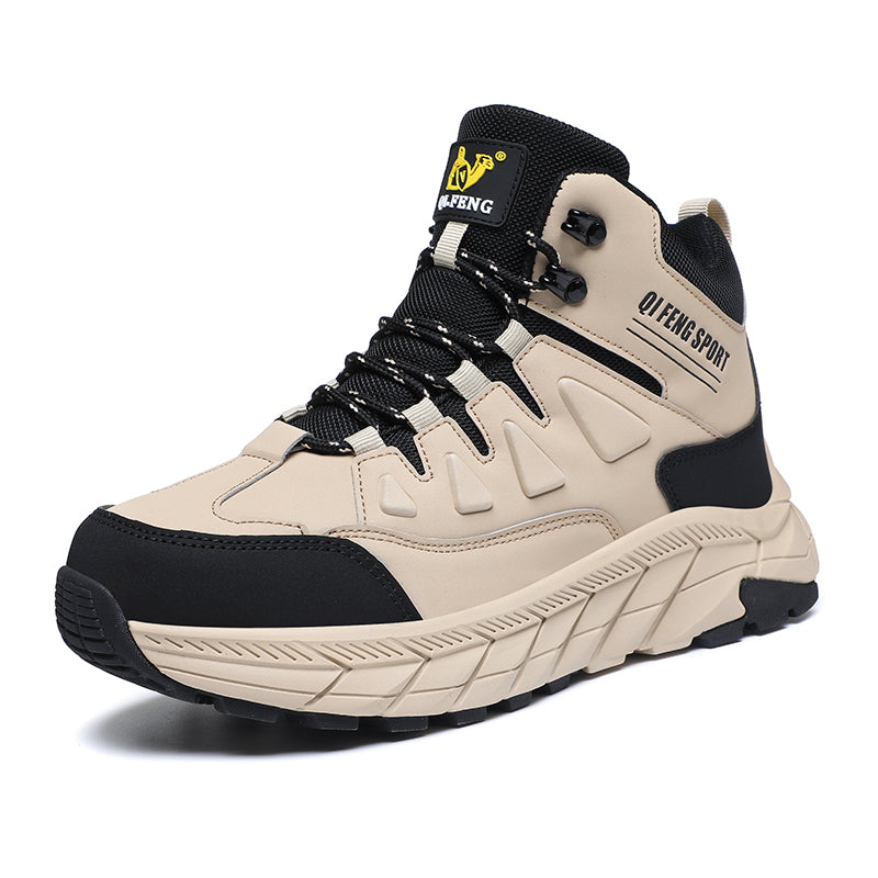 Beige High-Top Outdoor Hiking Boots 852