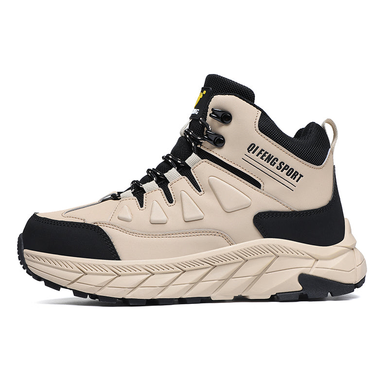 Beige High-Top Outdoor Hiking Boots 852