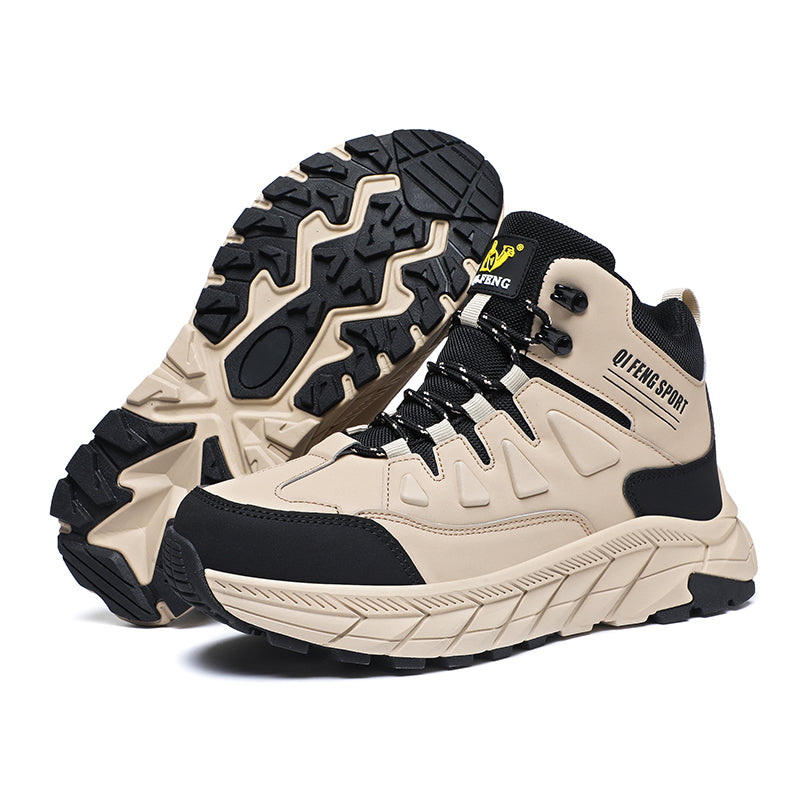 Beige High-Top Outdoor Hiking Boots 852