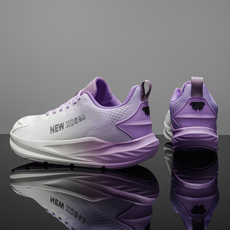 Purple Gradient Wide-Toe Knit Sneakers A79