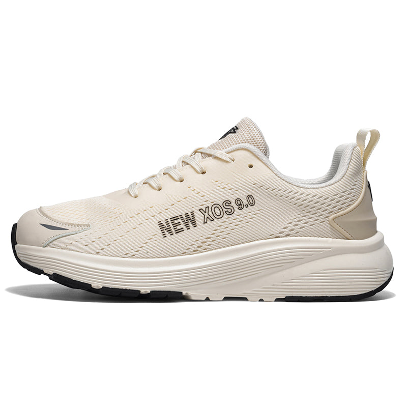 Beige Wide-Toe Mesh Sneakers A82