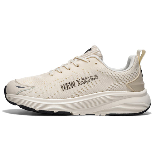 Beige Wide-Toe Mesh Sneakers A82