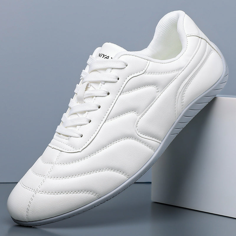 White Low-Profile Racing Sneakers L33
